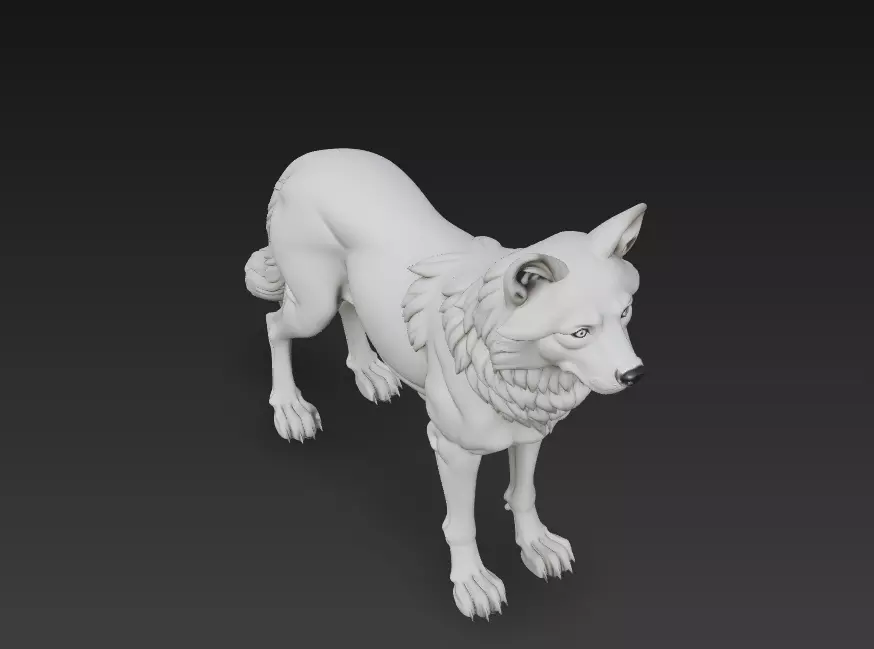 Alpha Wolf Sculpture - Detailed Animal 3D Model 3D print model_2