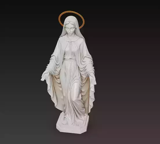 Celestial Grace Statue - Holy Virgin Sculpture 3D Model