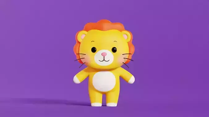 Lion Cartoon Character Chibi Kawaii