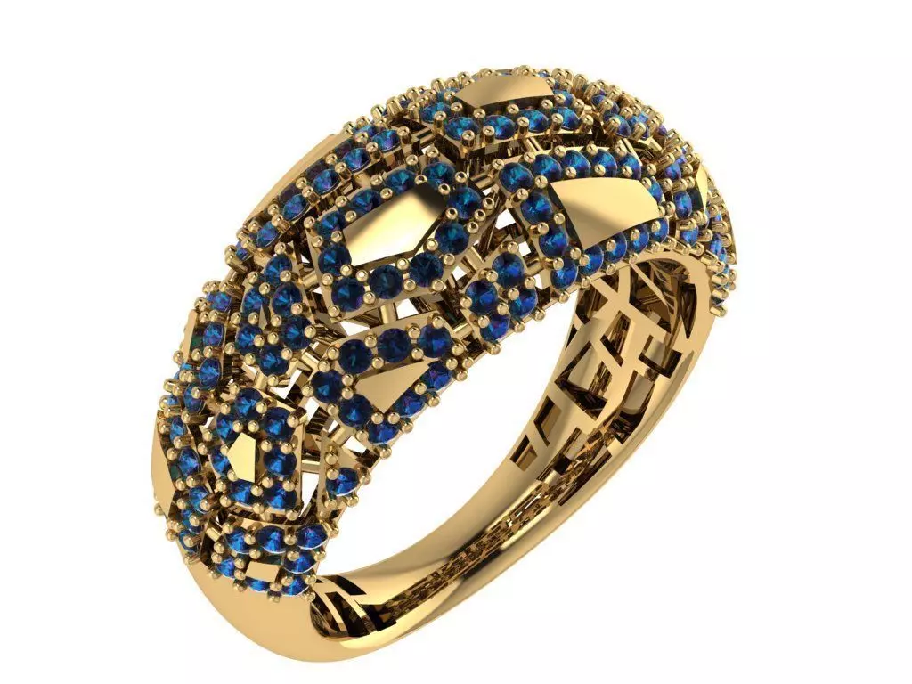 Custom Design Gold Bracelet and ring  3D print model_1