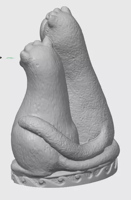 Cat statuette cats love each other 3D print model_2