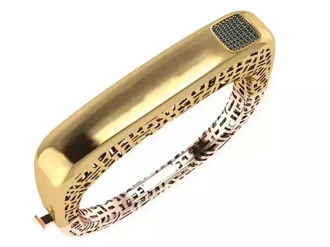 Custom Design Gold Bracelet and ring 3D print model