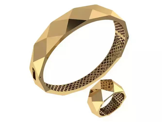 Custom Design Gold Bracelet and ring 