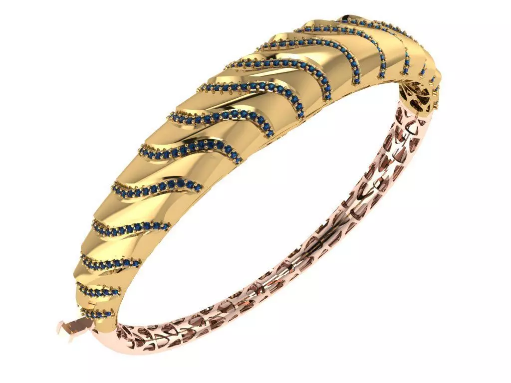 Custom Design Gold Bracelet 3D print model_0