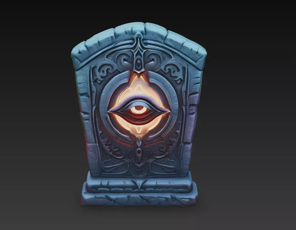 Ancient Sentinel - Stylized Mystic Eye Monument 3D Model 3D print model_0