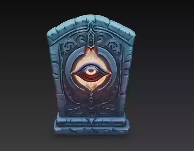 Ancient Sentinel - Stylized Mystic Eye Monument 3D Model