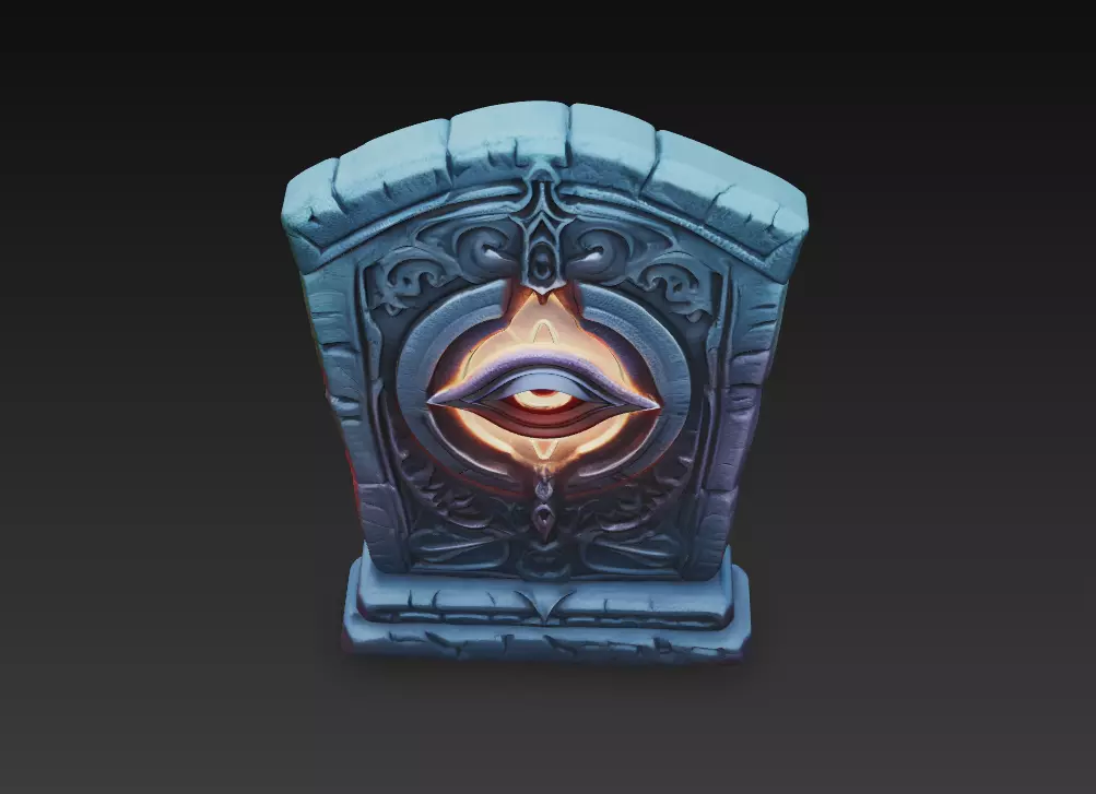 Ancient Sentinel - Stylized Mystic Eye Monument 3D Model 3D print model_1