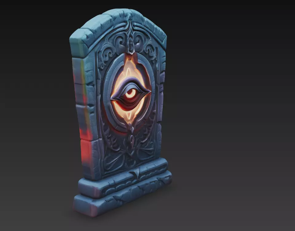 Ancient Sentinel - Stylized Mystic Eye Monument 3D Model 3D print model_2