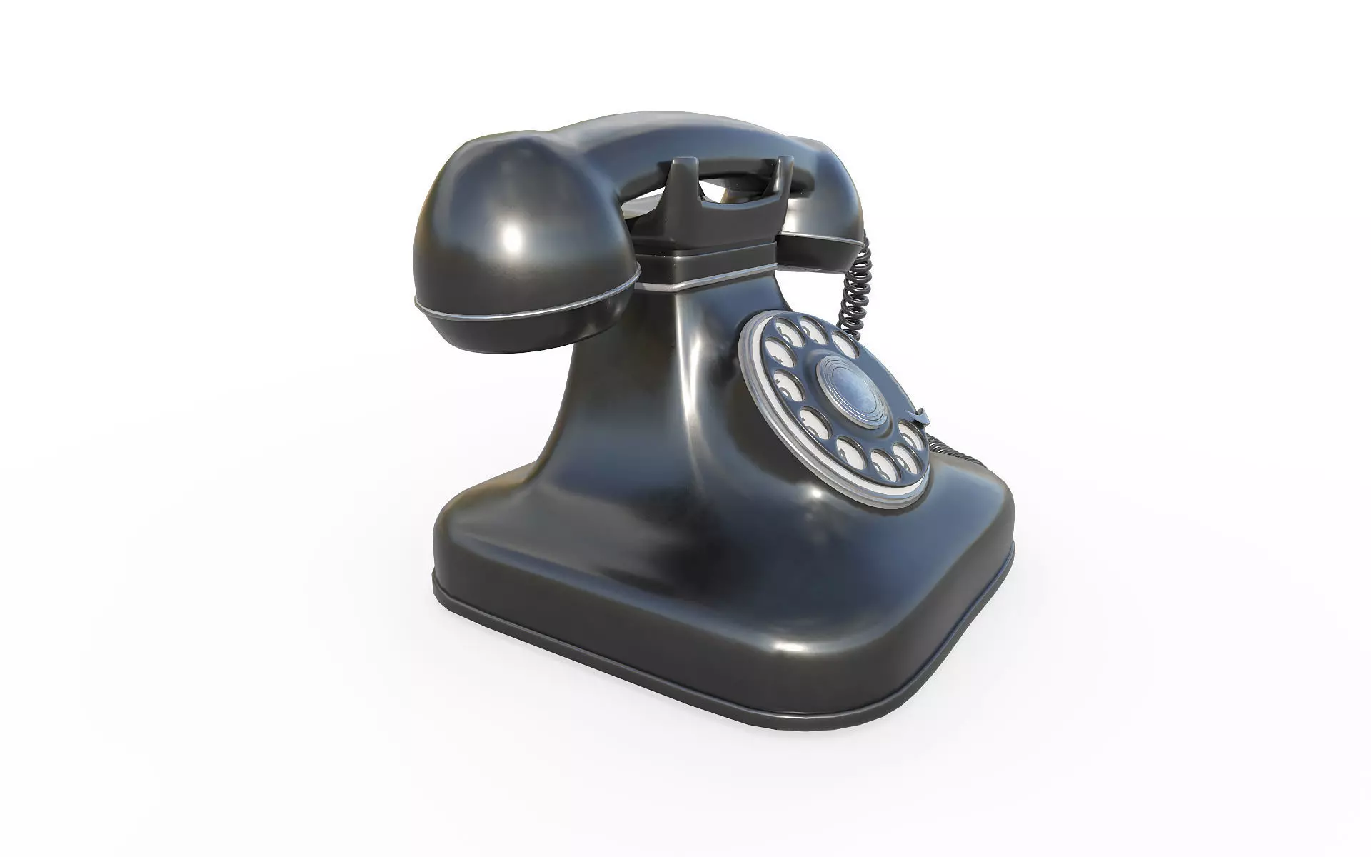 Retro phone Low-poly 3D model_6