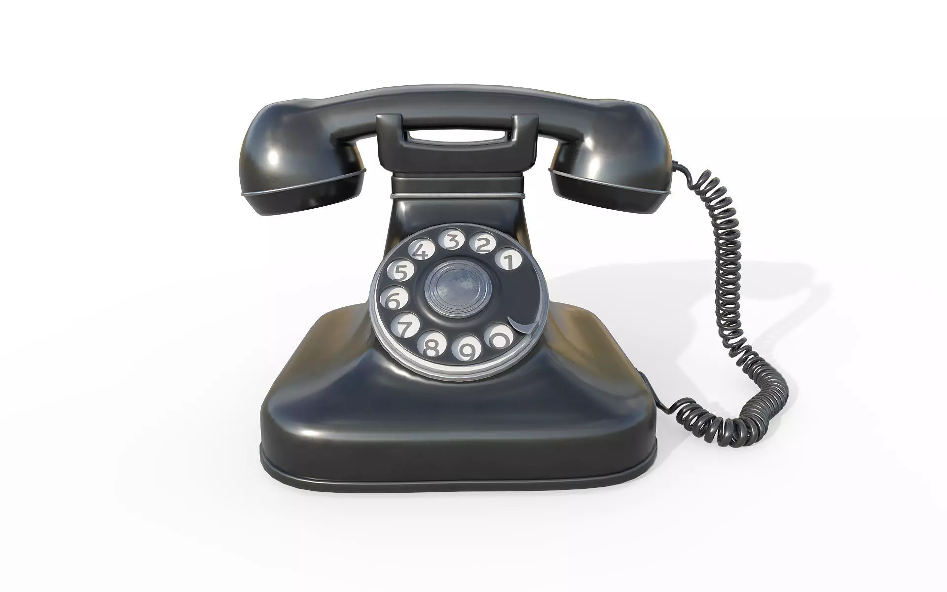 Retro phone Low-poly 3D model_1