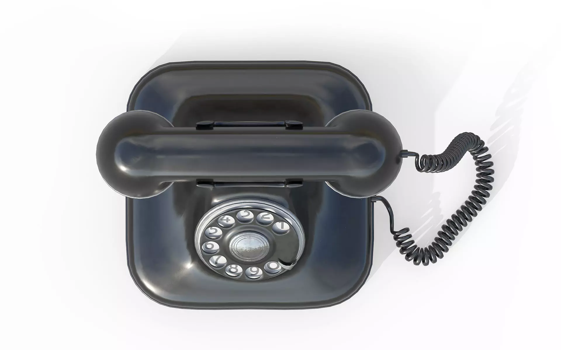 Retro phone Low-poly 3D model_8