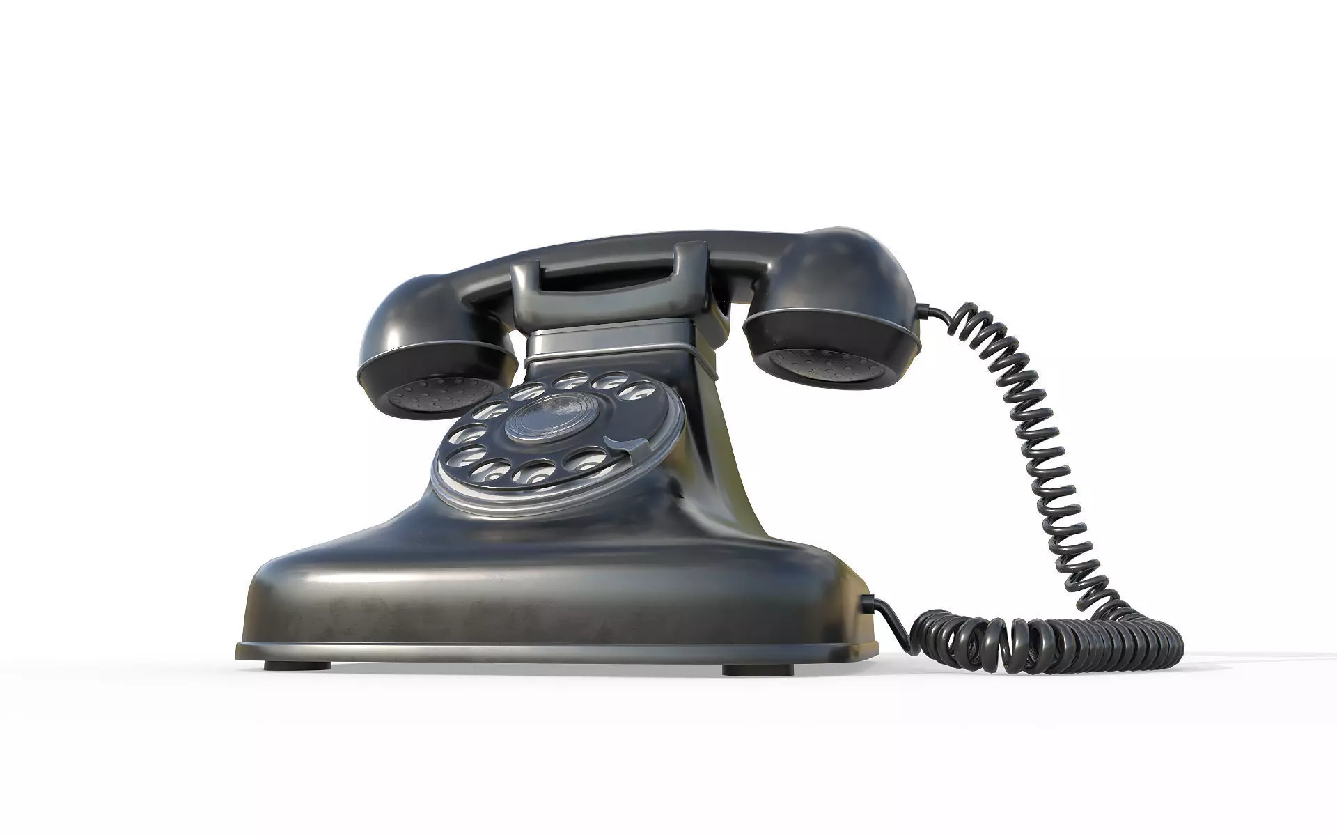 Retro phone Low-poly 3D model_7