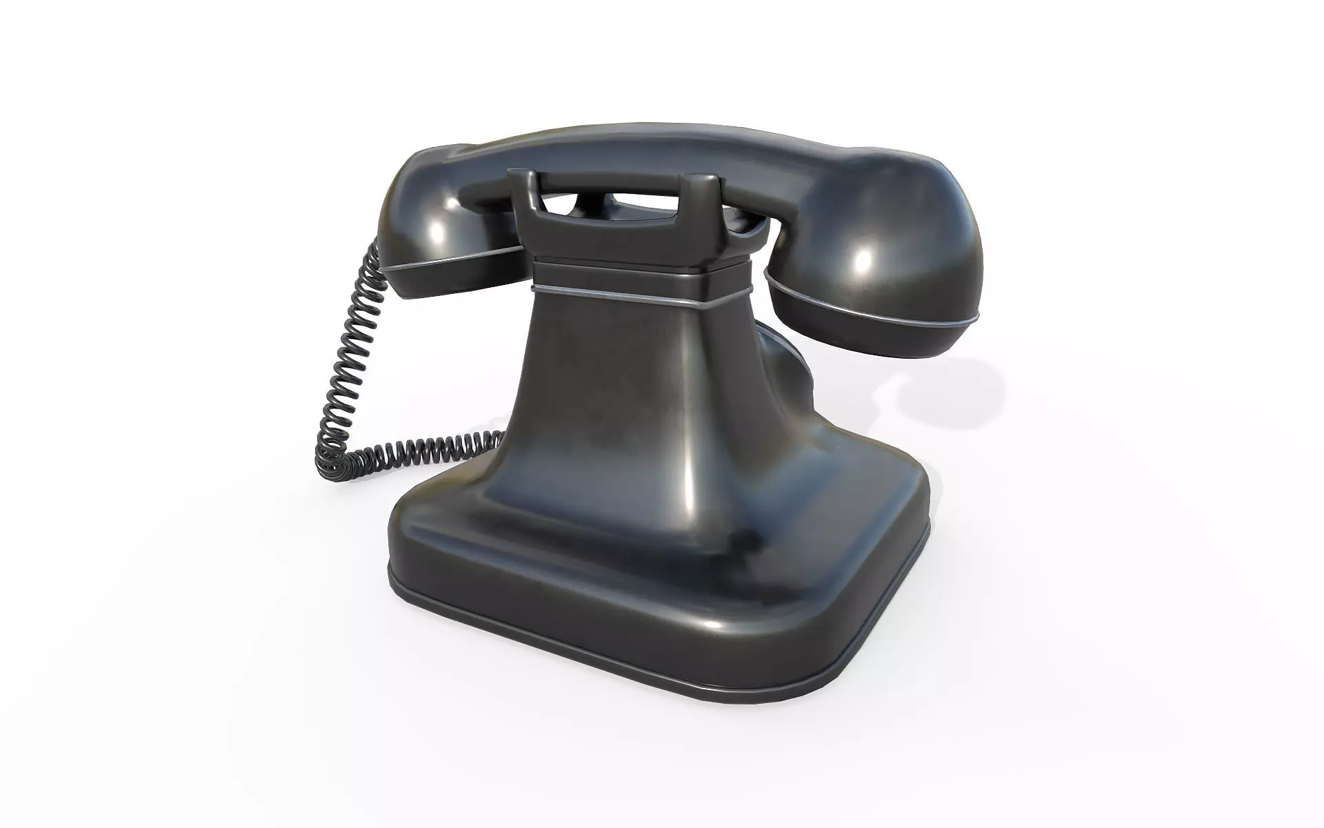 Retro phone Low-poly 3D model_5