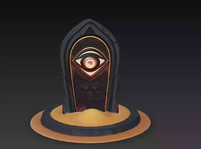 Watcher Relic - Stylized Ancient Eye Artifact 3D Model