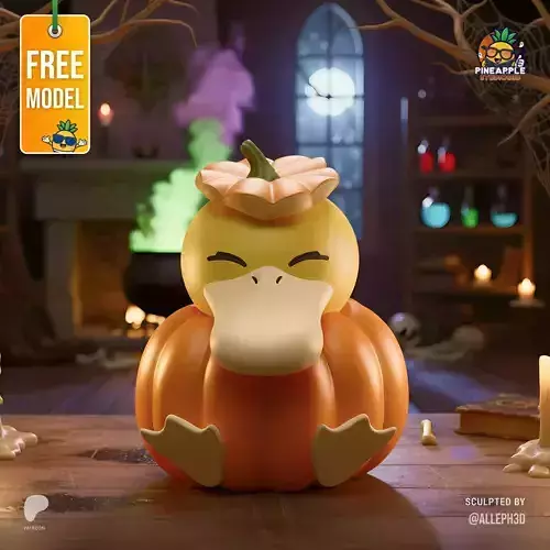 Free psyduck halloween style  Free 3D print model