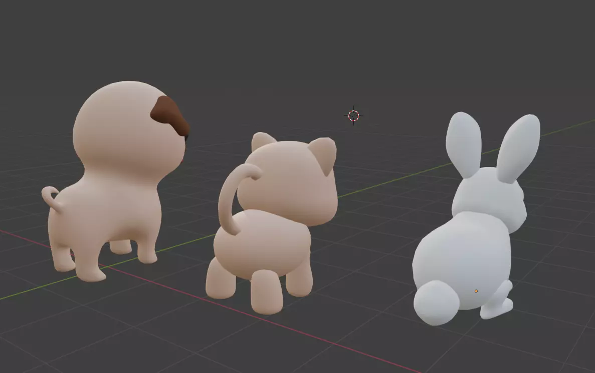 Cute Low Poly Pets Low-poly 3D model_4
