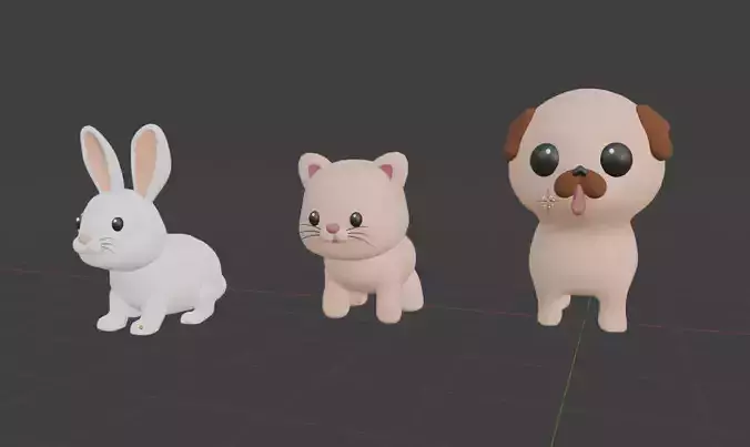 Cute Low Poly Pets
