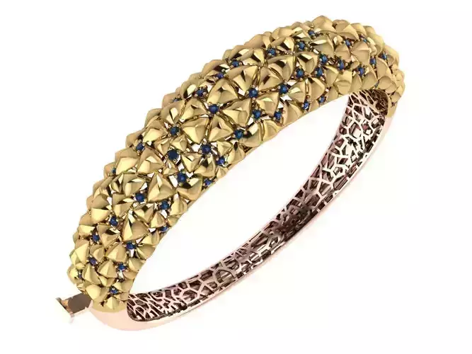Custom Design Gold Bracelet and ring  3D print model