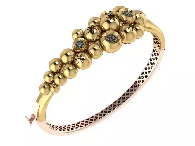 Custom Design Gold Bracelet and ring 3D print model