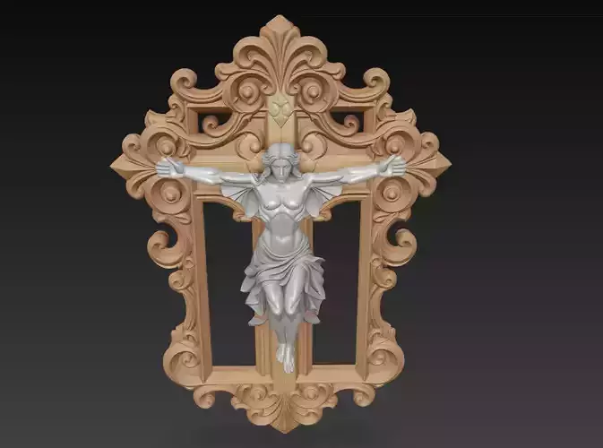 Holy Ascension Cross - Ornate Faith Sculpture 3D Model