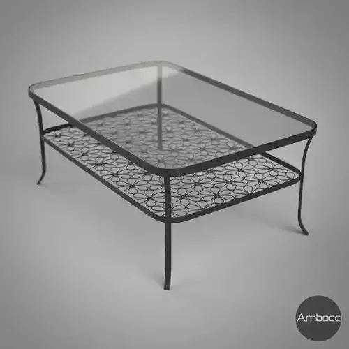 Coffee Table Glass Metal Frame 3D model