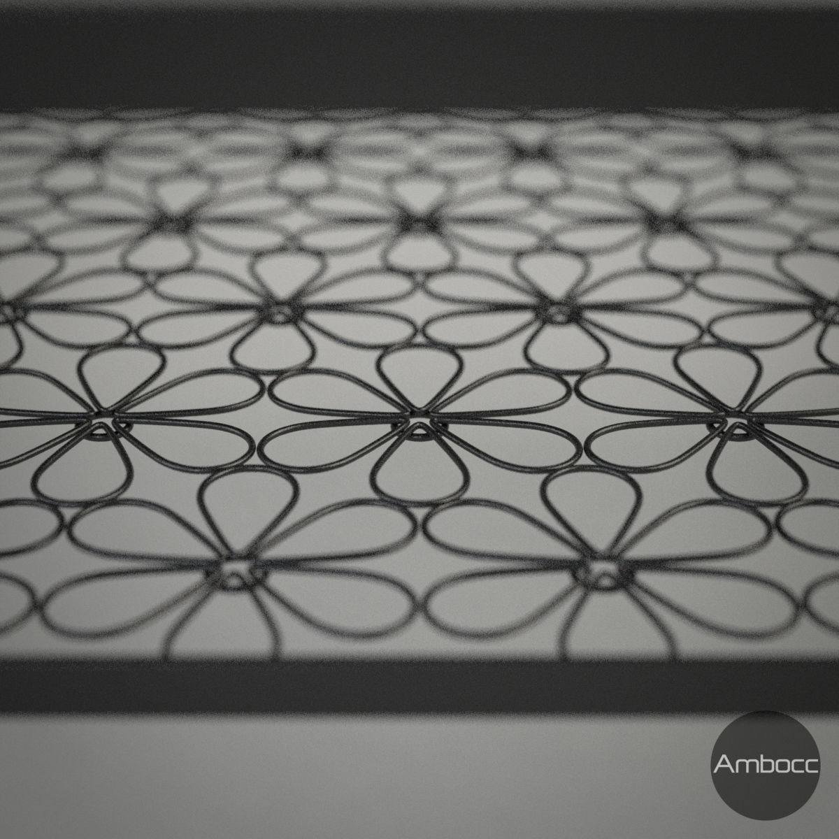 Coffee Table Glass Metal Frame 3D model_4