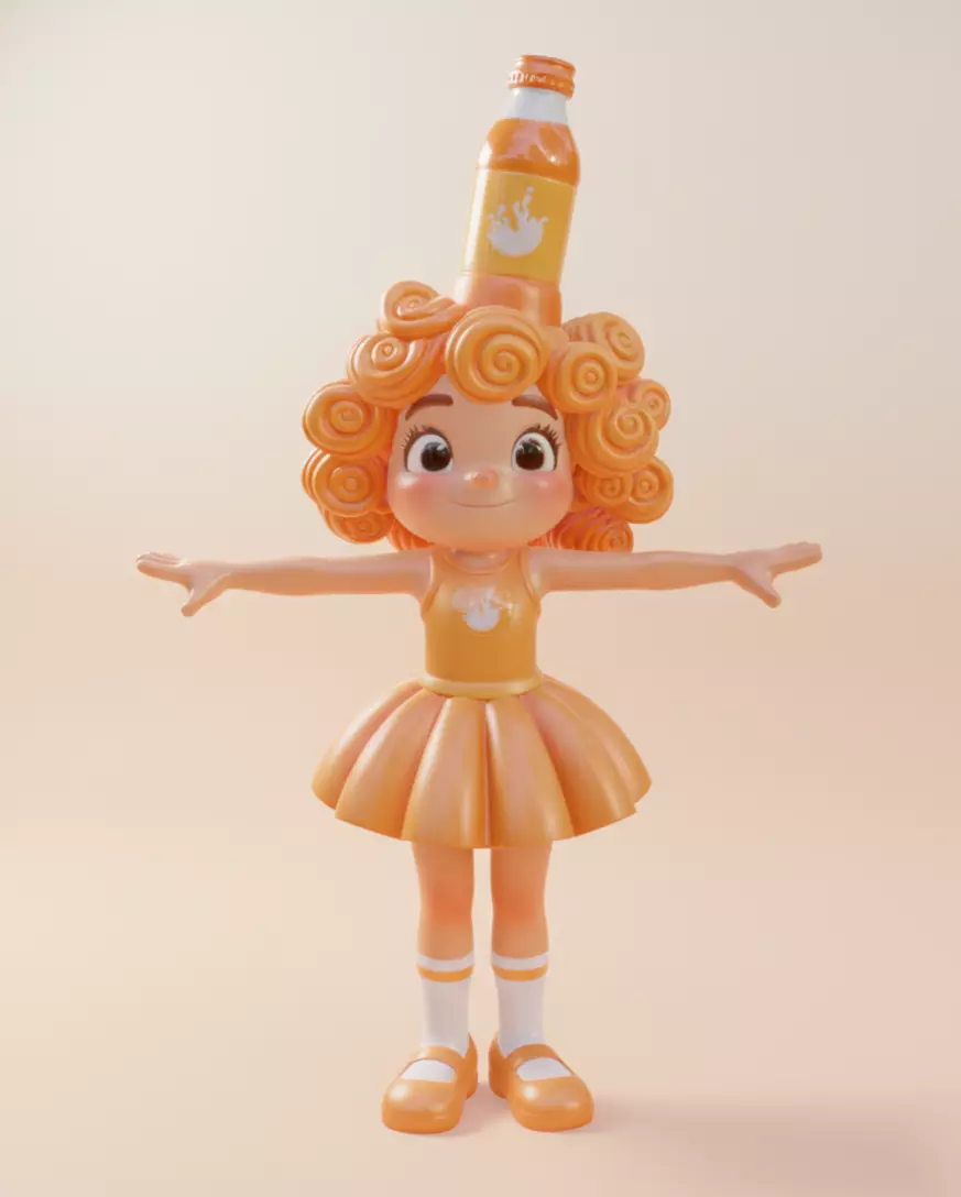 Fantina Ballerina Cute Italian brainrot T-pose Free 3D model