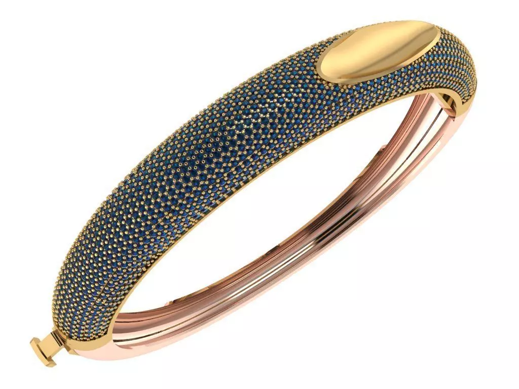 Custom Design Gold Bracelet 3D print model_0