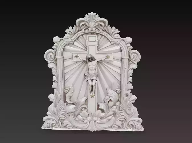 Sacred Radiance Cross - Holy Crucifix Sculpture 3D Model