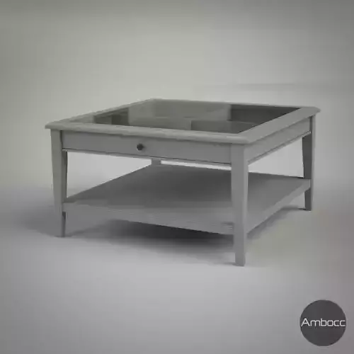Coffee Table - Glass - Gray and White Low-poly 3D model