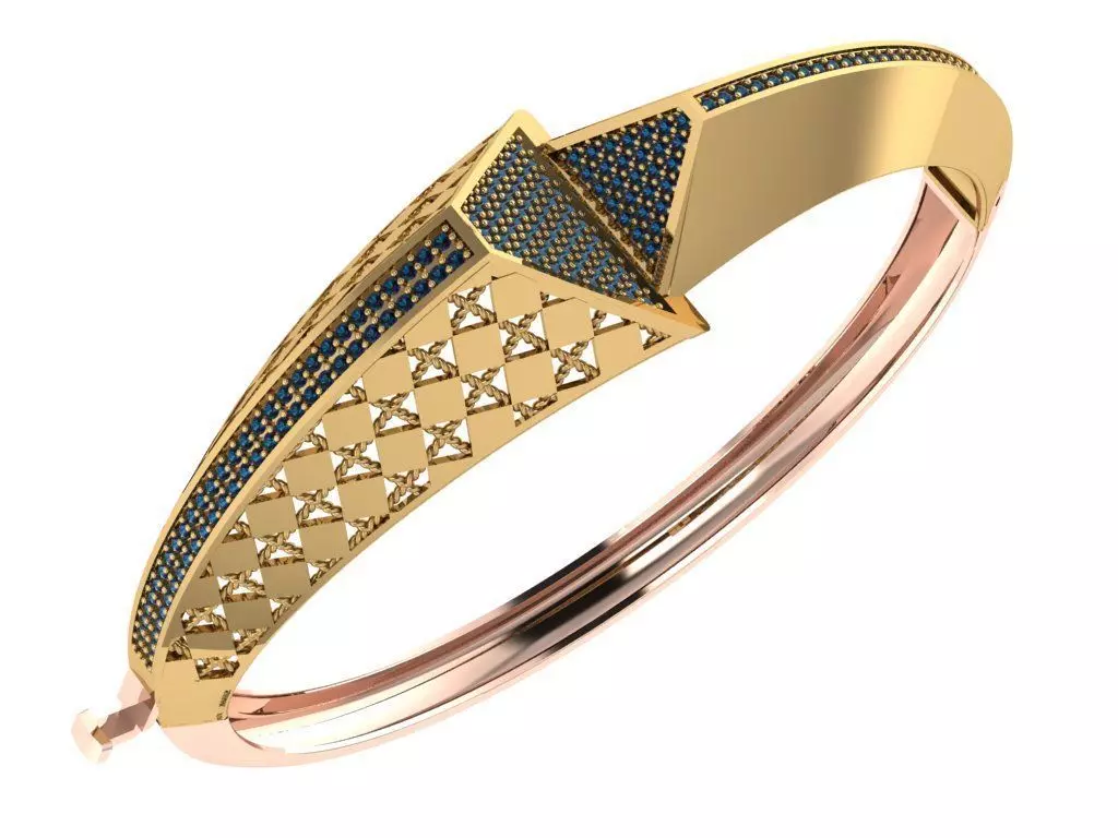 Custom Design Gold Bracelet and ring 3D print model_0