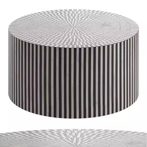 Black and White Striped Round Coffee Table by Maia Homes