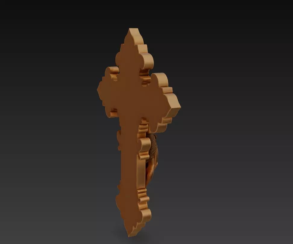 Divine Redemption Cross - Ornate Jesus Crucifix Sculpture 3D 3D print model_5