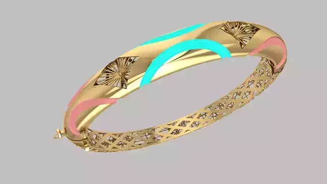 Custom Design Gold Bracelet 3D print model