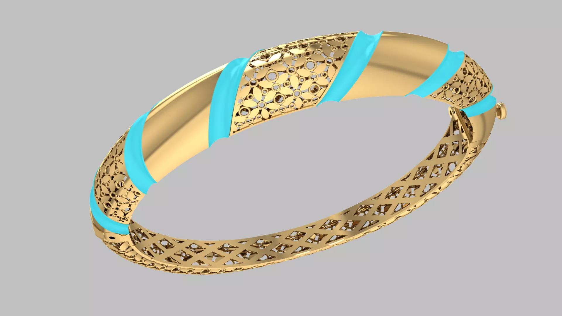 Custom Design Gold Bracelet 3D print model_0