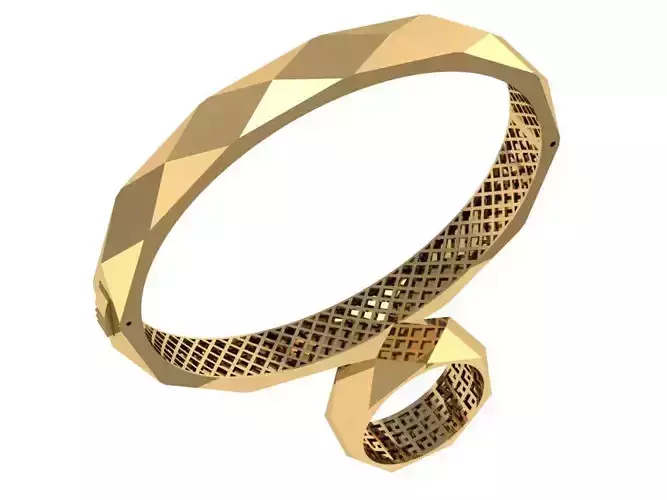 Custom Design Gold Bracelet and ring  