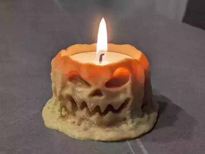Melting pumpking tealight holder