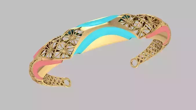 Custom Design Gold Bracelet 3D print model