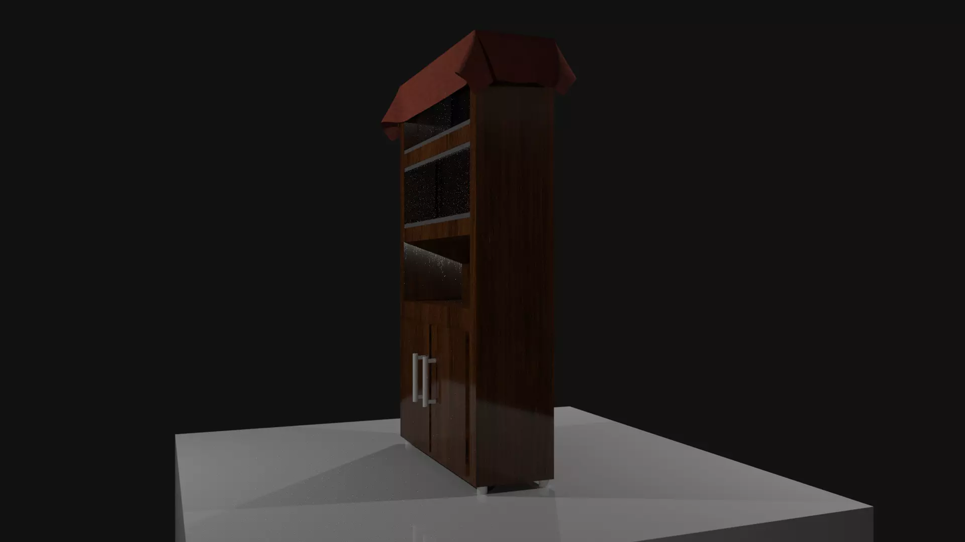 Vintage Wooden Cabinet 3D model_1