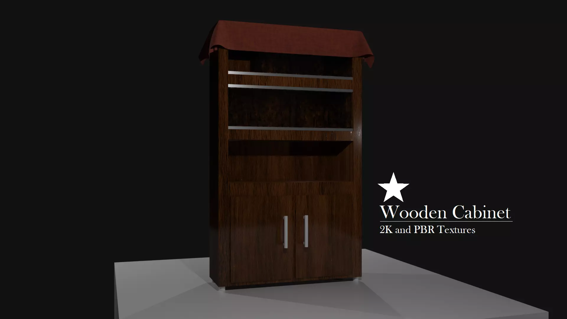 Vintage Wooden Cabinet 3D model_0