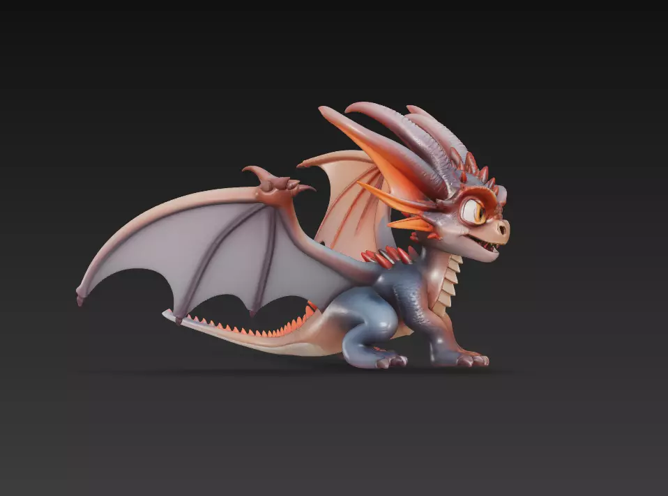 Emberling Hatchling - Stylized Baby Dragon 3D Model 3D print model_3