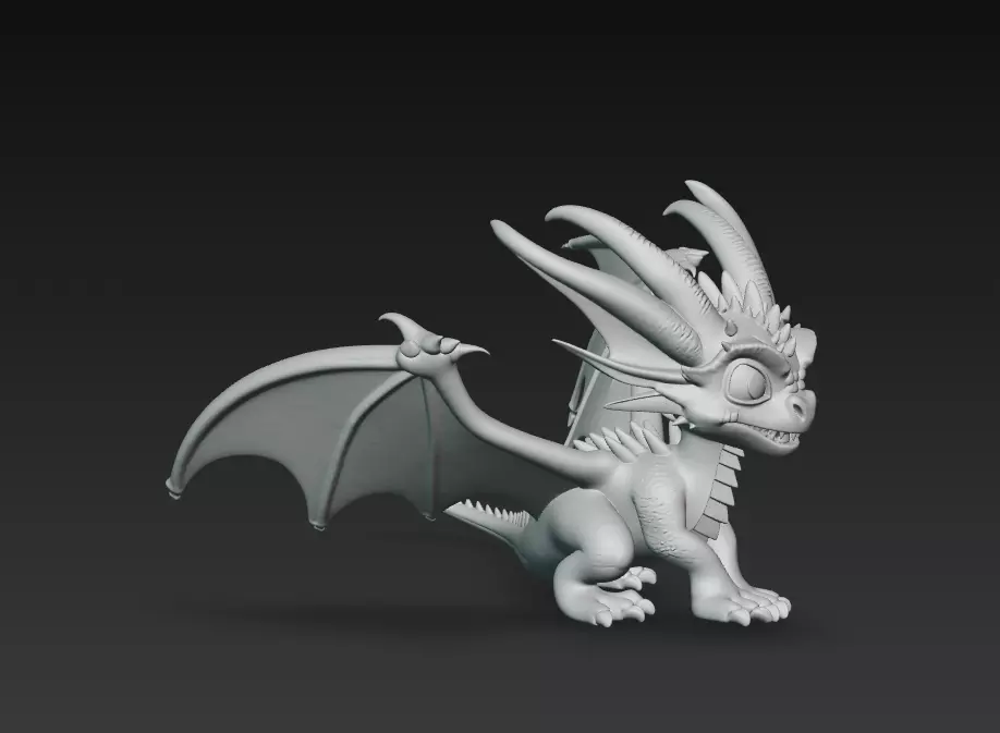Emberling Hatchling - Stylized Baby Dragon 3D Model 3D print model_7