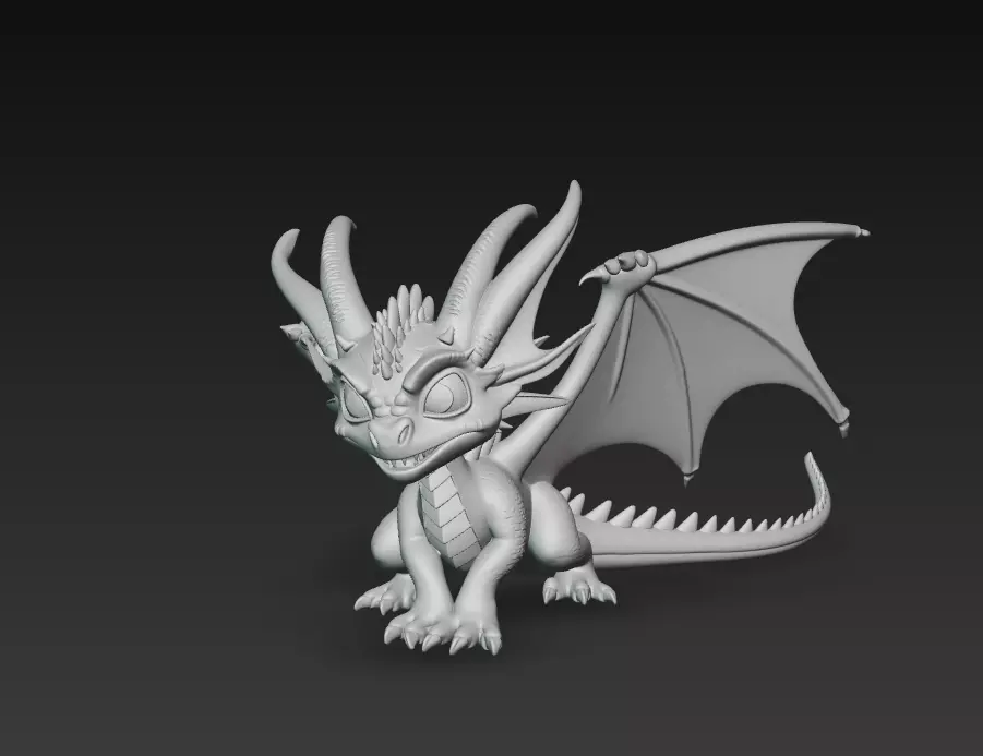 Emberling Hatchling - Stylized Baby Dragon 3D Model 3D print model_6