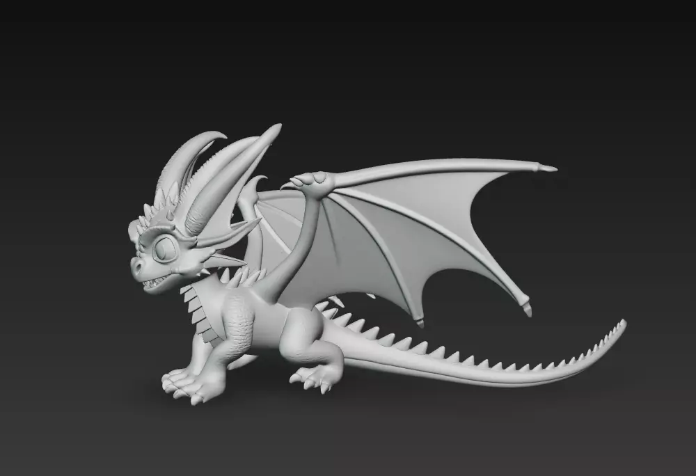 Emberling Hatchling - Stylized Baby Dragon 3D Model 3D print model_8