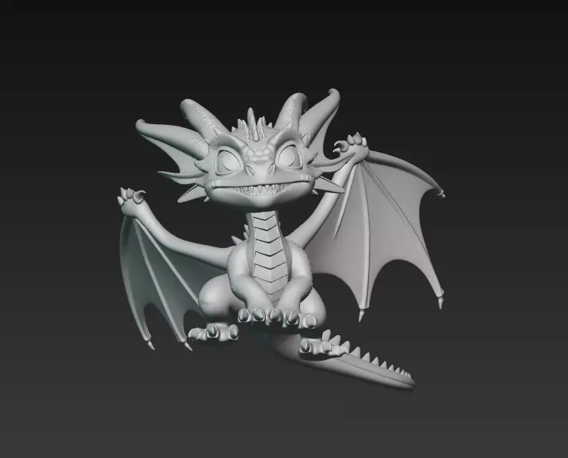 Emberling Hatchling - Stylized Baby Dragon 3D Model 3D print model_9