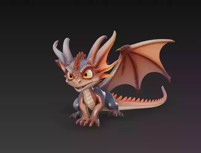 Emberling Hatchling - Stylized Baby Dragon 3D Model