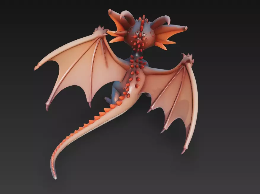 Emberling Hatchling - Stylized Baby Dragon 3D Model 3D print model_4