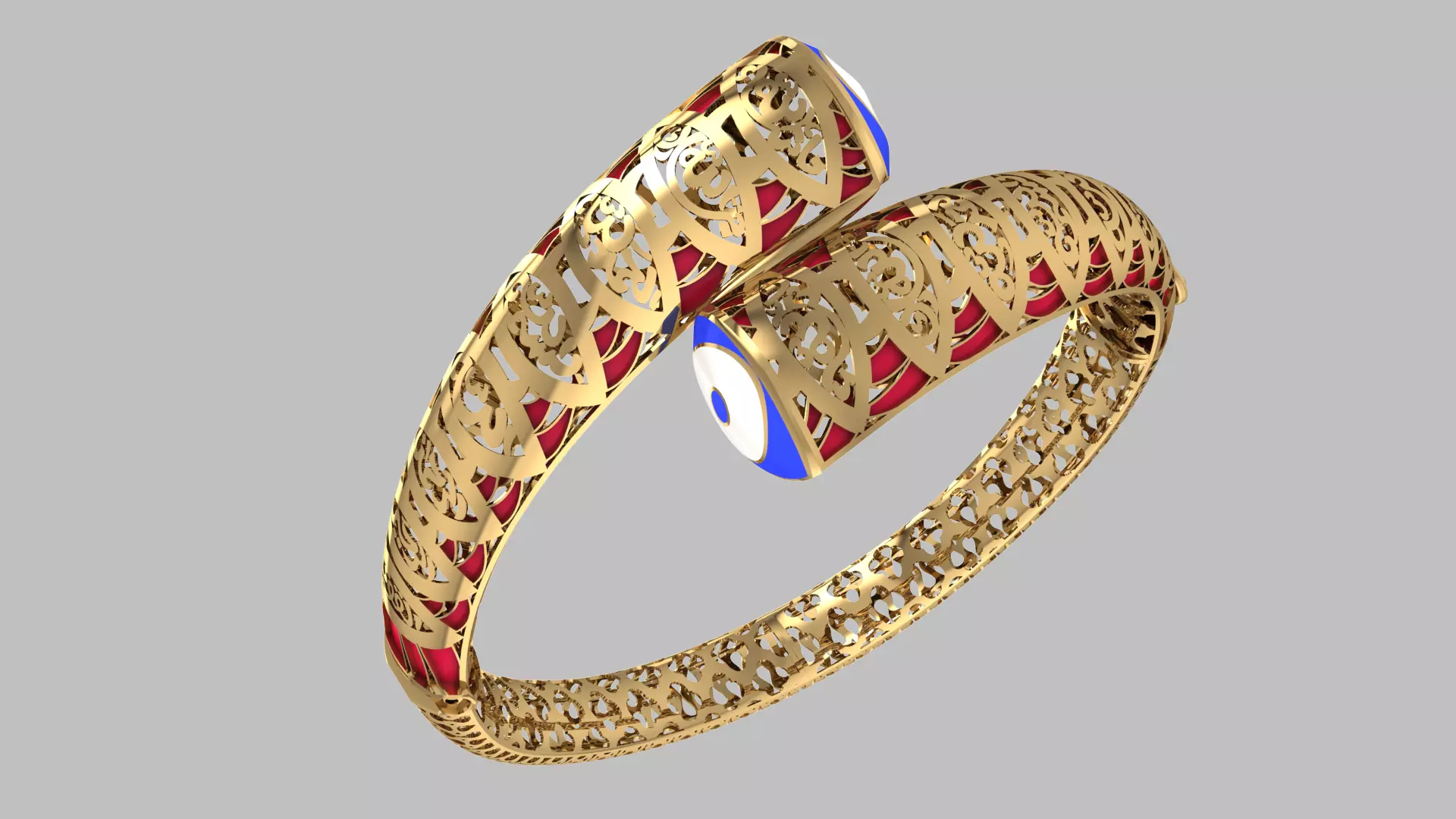 Custom Design Gold Bracelets 3D print model_0