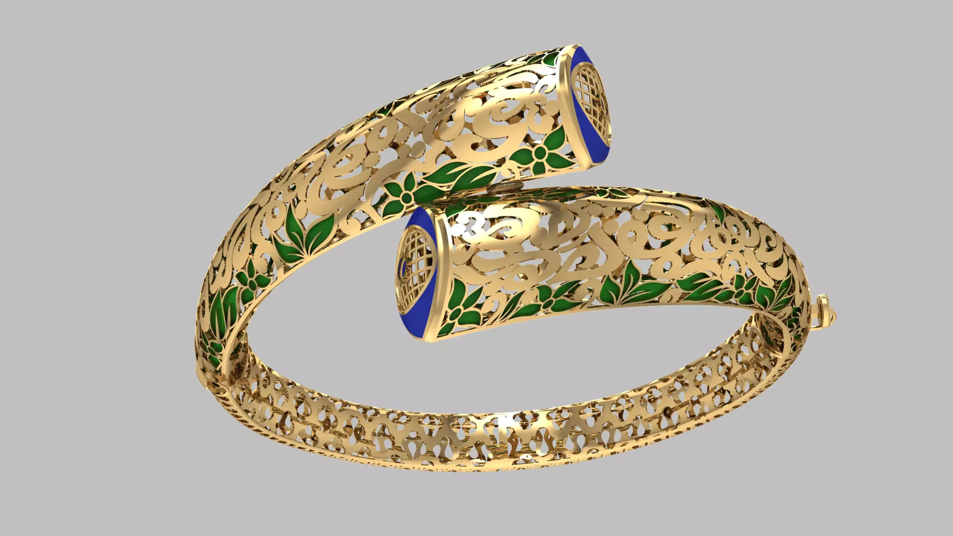 Custom Design Gold Bracelets 3D print model_0