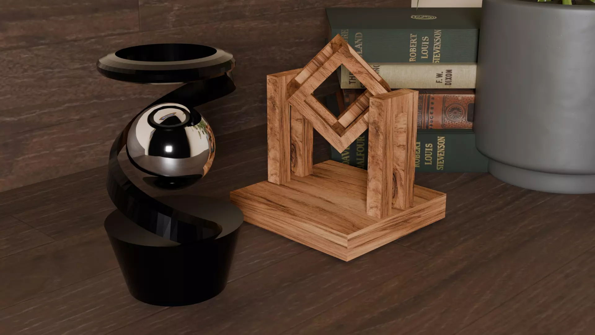 A Pair of Kinetic Desk Toys Free low-poly 3D model_0